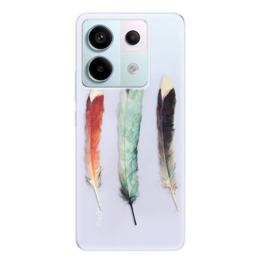 Odolné silikonové pouzdro iSaprio - Three Feathers - Xiaomi Redmi Note 13 Pro 5G / Poco X6 5G