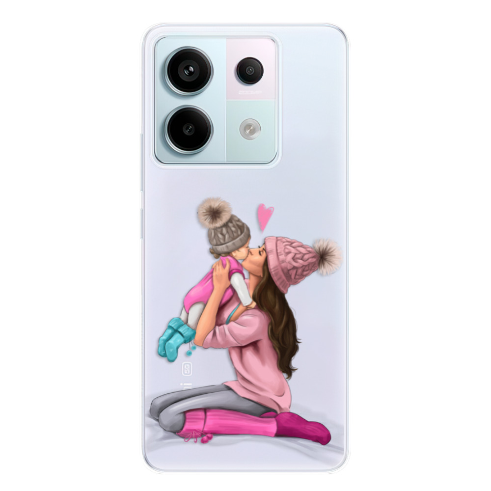 Odolné silikonové pouzdro iSaprio - Kissing Mom - Brunette and Girl - Xiaomi Redmi Note 13 Pro 5G / Poco X6 5G