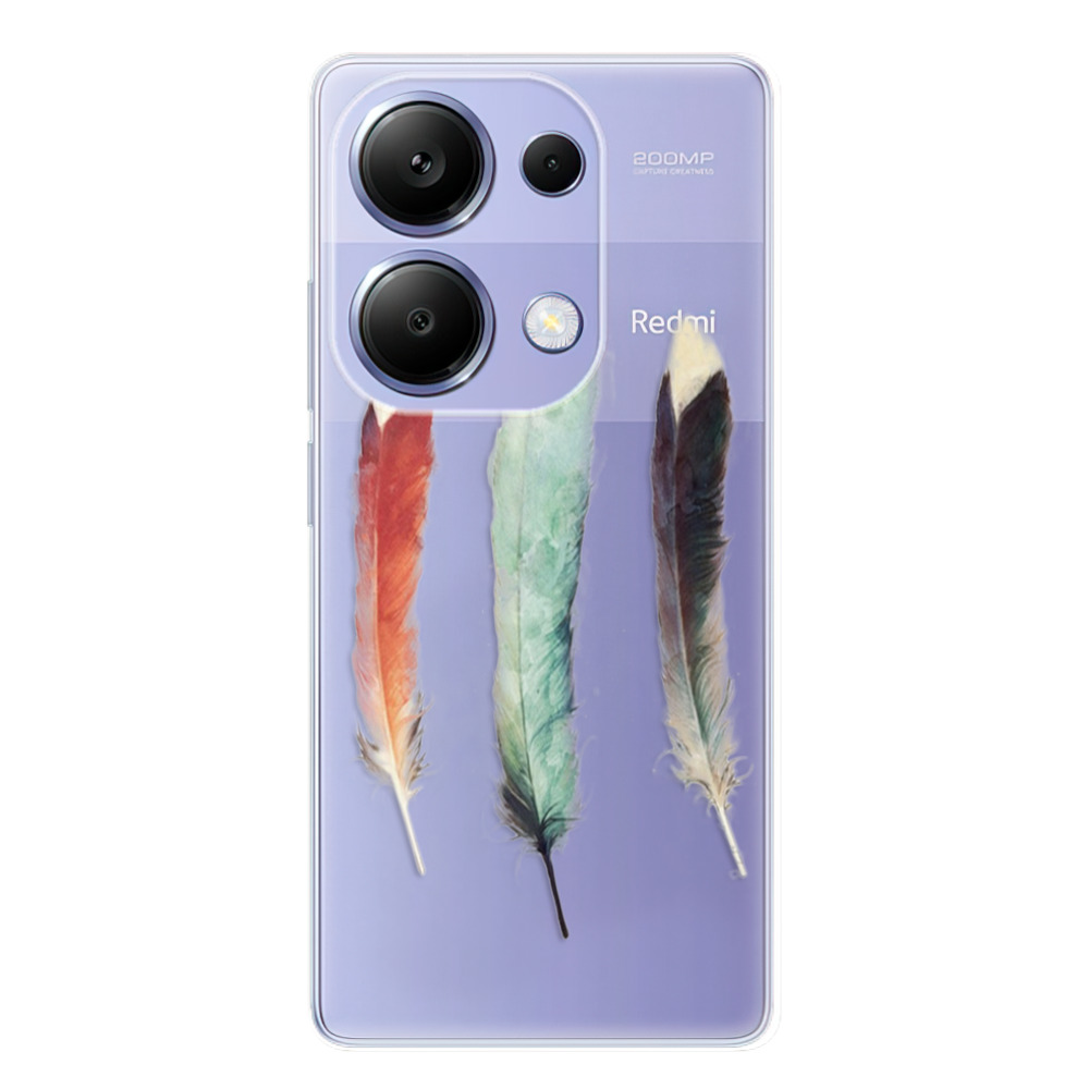 Odolné silikonové pouzdro iSaprio - Three Feathers - Xiaomi Redmi Note 13 Pro