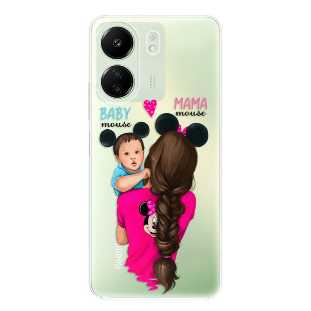 Odolné silikonové pouzdro iSaprio - Mama Mouse Brunette and Boy - Xiaomi Redmi 13C