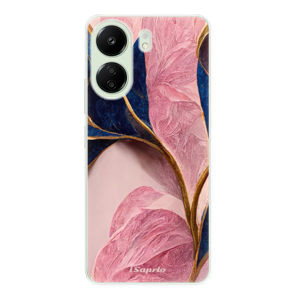 Odolné silikonové pouzdro iSaprio - Pink Blue Leaves - Xiaomi Redmi 13C