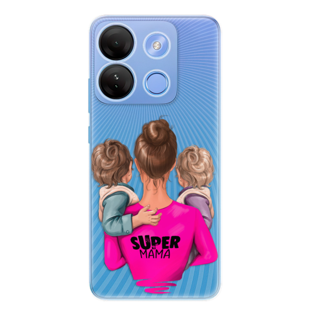 Odolné silikonové pouzdro iSaprio - Super Mama - Two Boys - Infinix Smart 7
