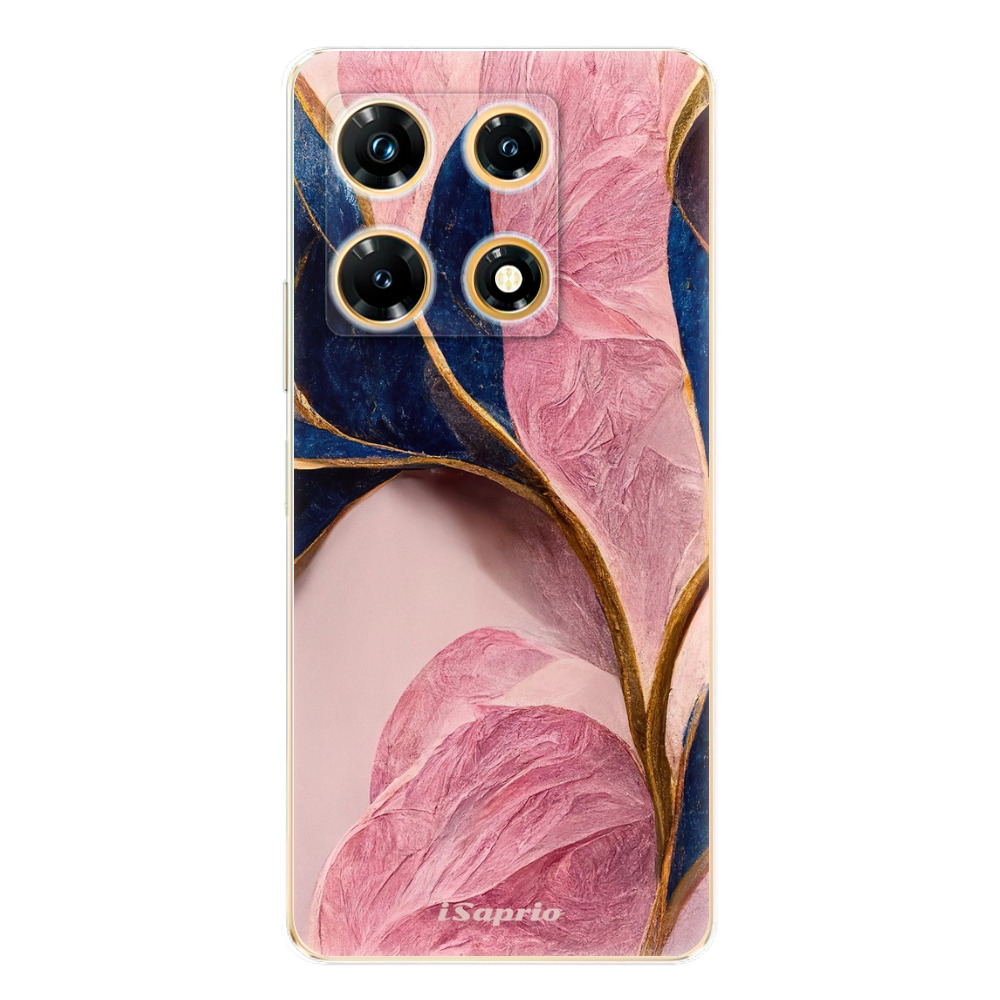 Odolné silikonové pouzdro iSaprio - Pink Blue Leaves - Infinix Note 30 PRO