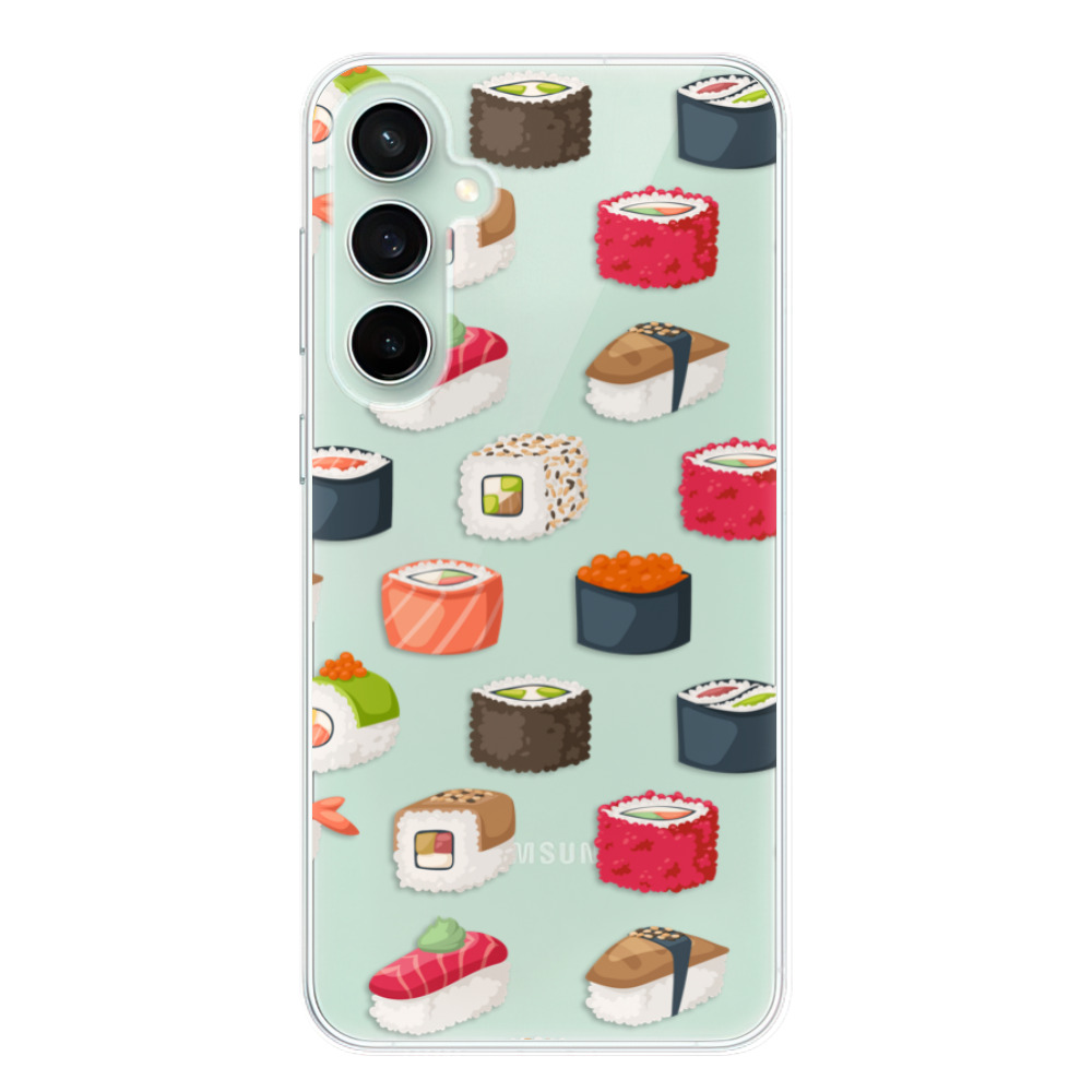Silikonové odolné pouzdro iSaprio Sushi Pattern - Samsung Galaxy S23 FE (Odolný silikonový kryt, obal, pouzdro iSaprio Sushi Pattern na mobil Samsung Galaxy S23 FE)