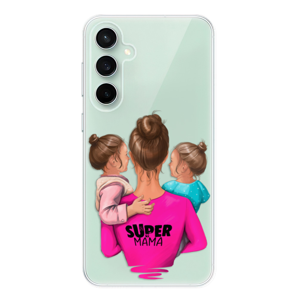 Silikonové odolné pouzdro iSaprio Super Mama - Two Girls - Samsung Galaxy S23 FE (Odolný silikonový kryt, obal, pouzdro iSaprio Super Mama - Two Girls na mobil Samsung Galaxy S23 FE)