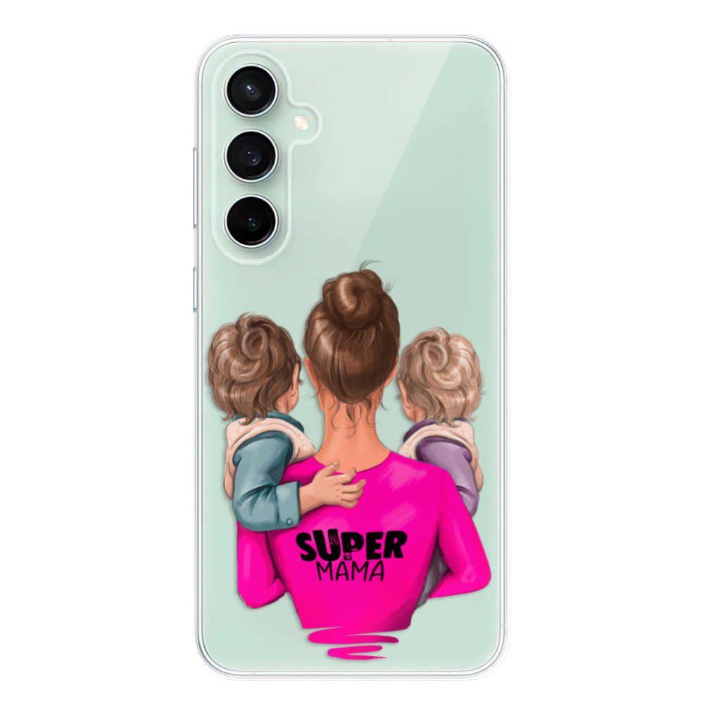 Silikonové odolné pouzdro iSaprio Super Mama - Two Boys - Samsung Galaxy S23 FE (Odolný silikonový kryt, obal, pouzdro iSaprio Super Mama - Two Boys na mobil Samsung Galaxy S23 FE)