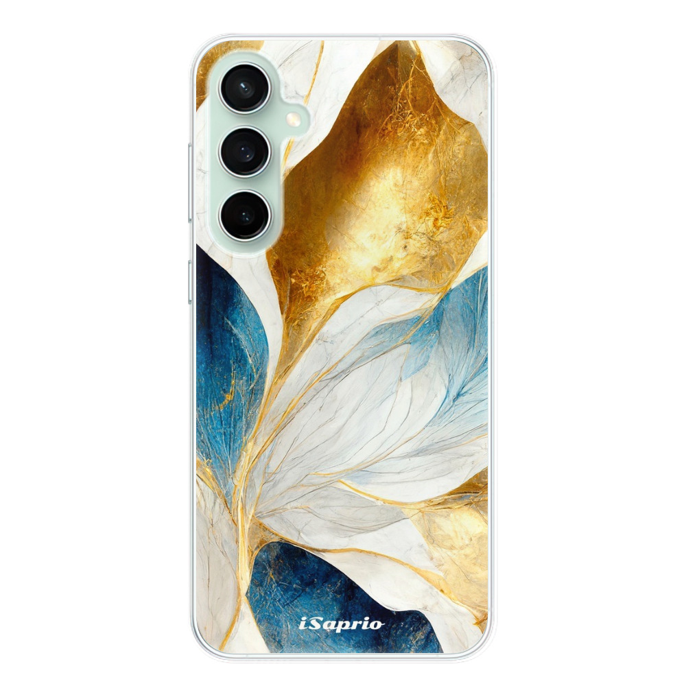 Odolné silikonové pouzdro iSaprio - Blue Leaves - Samsung Galaxy S23 FE