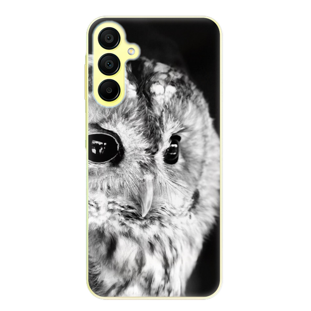 Odolné silikonové pouzdro iSaprio - BW Owl - Samsung Galaxy A15 / A15 5G