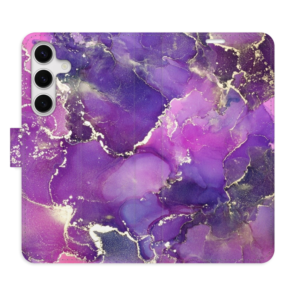 Flipové pouzdro iSaprio - Purple Marble - Samsung Galaxy S24