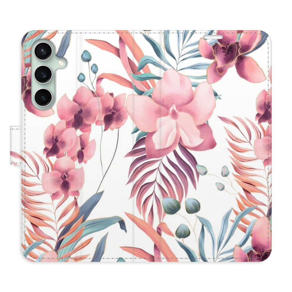 Flipové pouzdro iSaprio - Pink Flowers 02 - Samsung Galaxy S23 FE