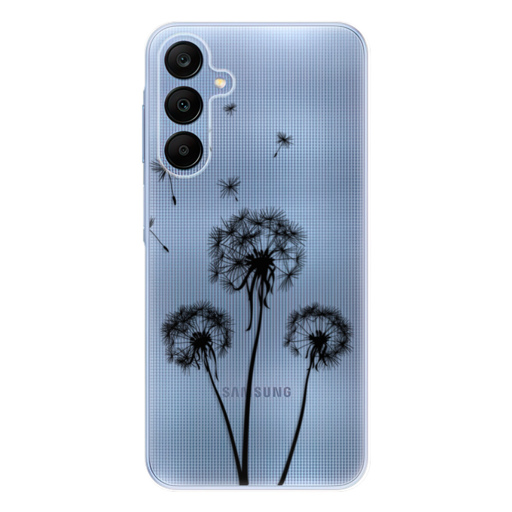 Odolné silikonové pouzdro iSaprio - Three Dandelions - black - Samsung Galaxy A25 5G
