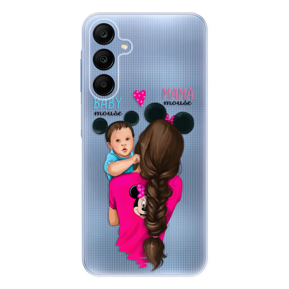 Odolné silikonové pouzdro iSaprio - Mama Mouse Brunette and Boy - Samsung Galaxy A25 5G
