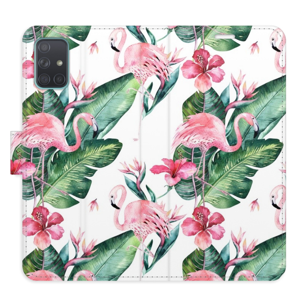 Flipové pouzdro iSaprio - Flamingos Pattern - Samsung Galaxy A71