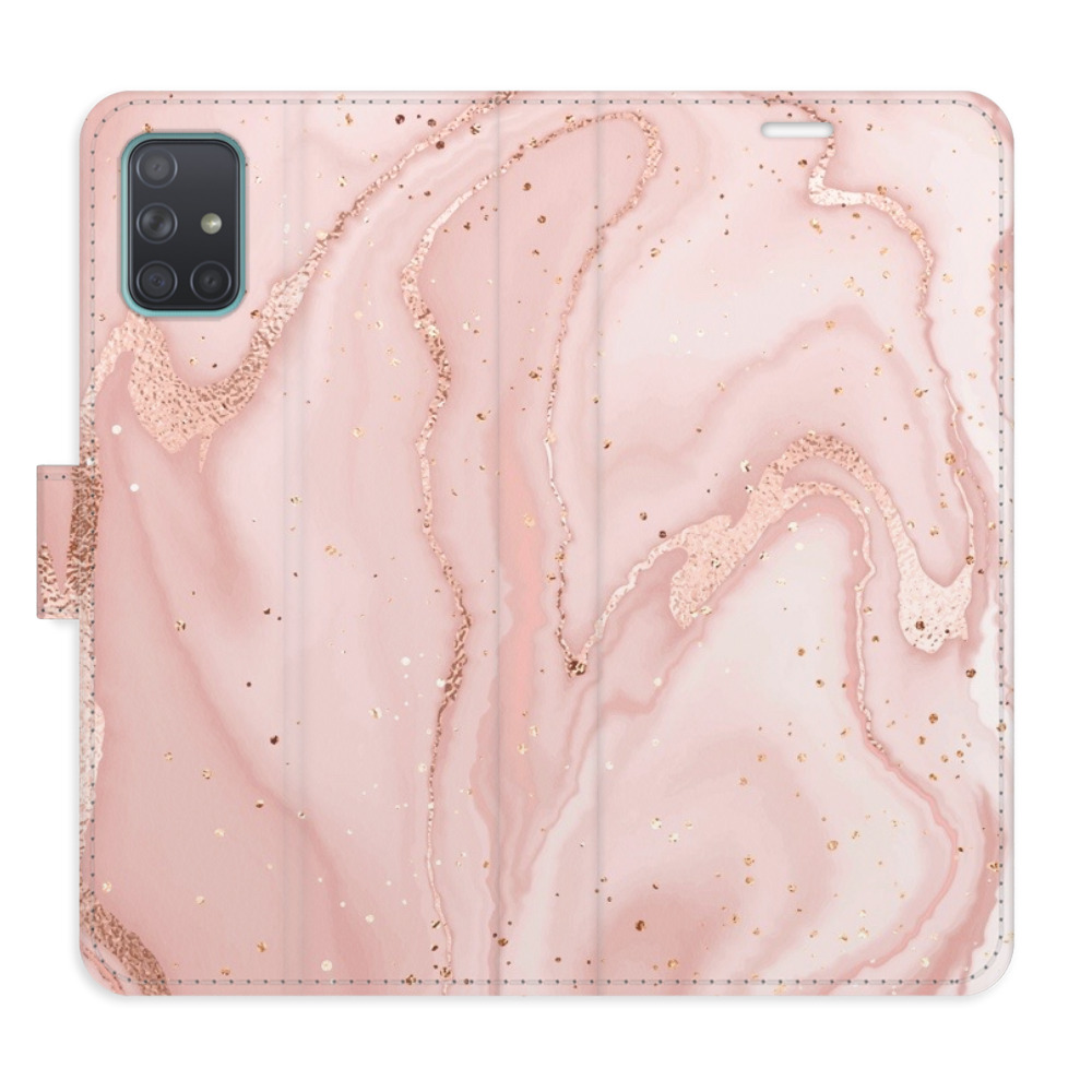 Flipové pouzdro iSaprio - RoseGold Marble - Samsung Galaxy A71