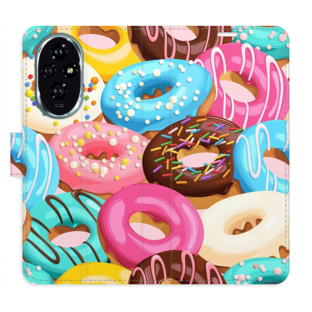 Knížkové flip pouzdro iSaprio s kapsičkami na karty - Donuts Pattern 02 - Honor 200 (Flip knížkové pouzdro, kryt, obal iSaprio s kapsičkami na karty a motivem - Donuts Pattern 02 - Honor 200)