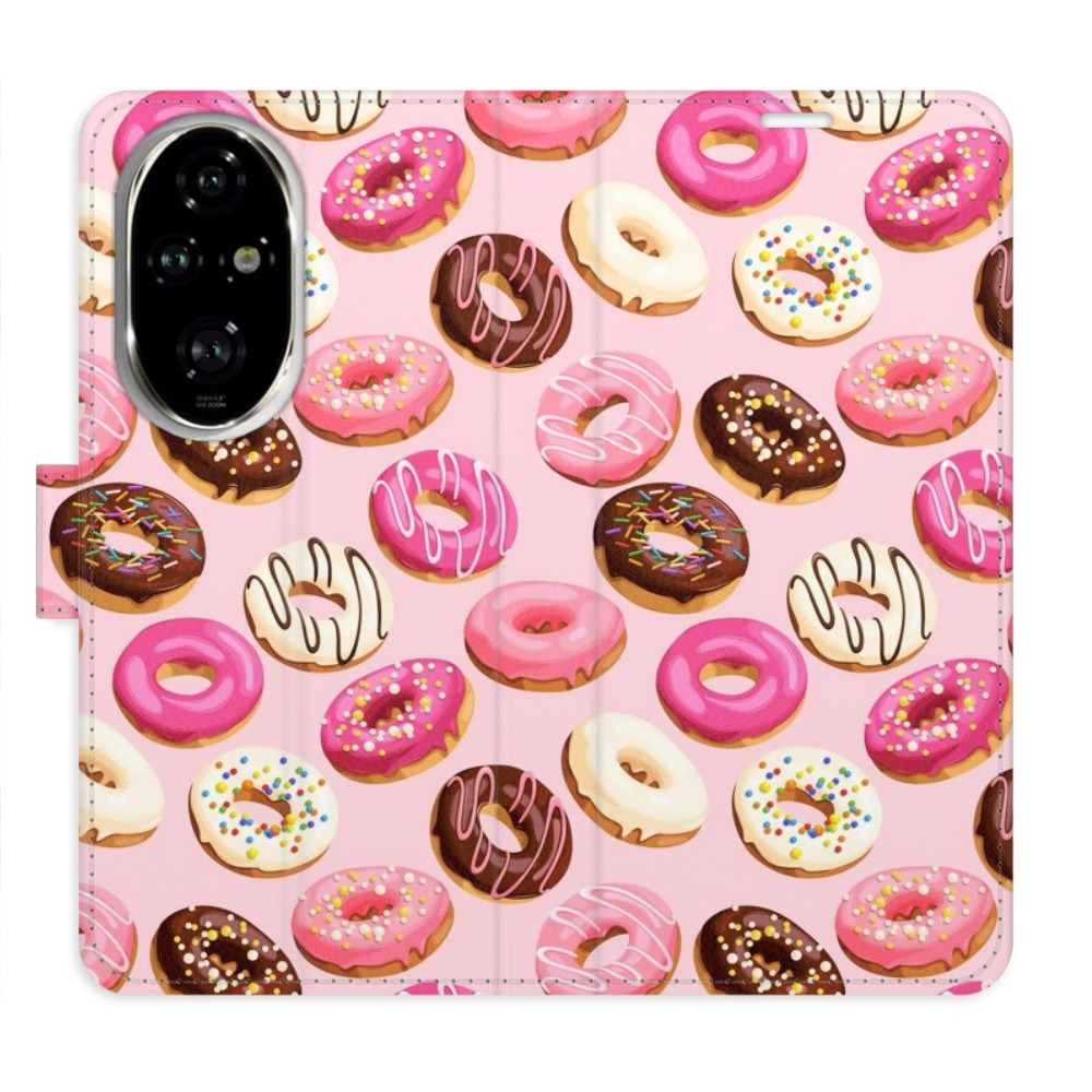 Knížkové flip pouzdro iSaprio s kapsičkami na karty - Donuts Pattern 03 - Honor 200 Pro (Flip knížkové pouzdro, kryt, obal iSaprio s kapsičkami na karty a motivem - Donuts Pattern 03 - Honor 200 Pro)