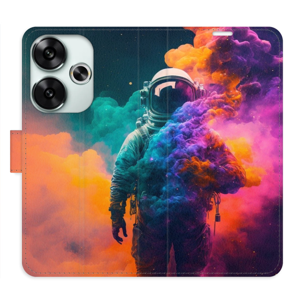 Knížkové flip pouzdro iSaprio s kapsičkami na karty - Astronaut in Colours 02 - Xiaomi Poco F6 (Flip knížkové pouzdro, kryt, obal iSaprio s kapsičkami na karty a motivem - Astronaut in Colours 02 - Xiaomi Poco F6)