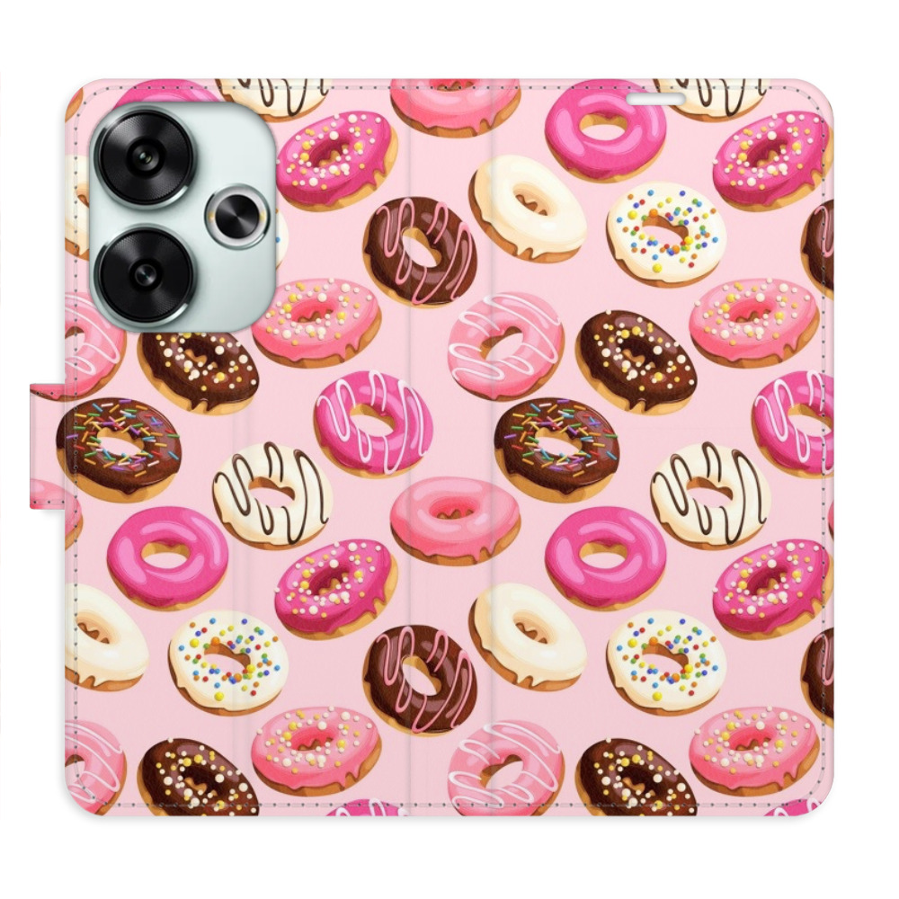 Knížkové flip pouzdro iSaprio s kapsičkami na karty - Donuts Pattern 03 - Xiaomi Poco F6 (Flip knížkové pouzdro, kryt, obal iSaprio s kapsičkami na karty a motivem - Donuts Pattern 03 - Xiaomi Poco F6)