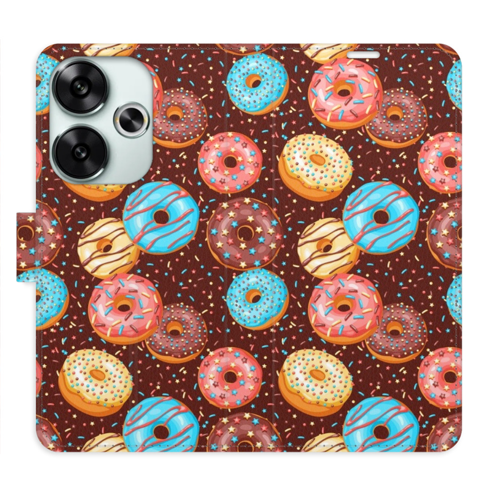 Knížkové flip pouzdro iSaprio s kapsičkami na karty - Donuts Pattern - Xiaomi Poco F6 (Flip knížkové pouzdro, kryt, obal iSaprio s kapsičkami na karty a motivem - Donuts Pattern - Xiaomi Poco F6)