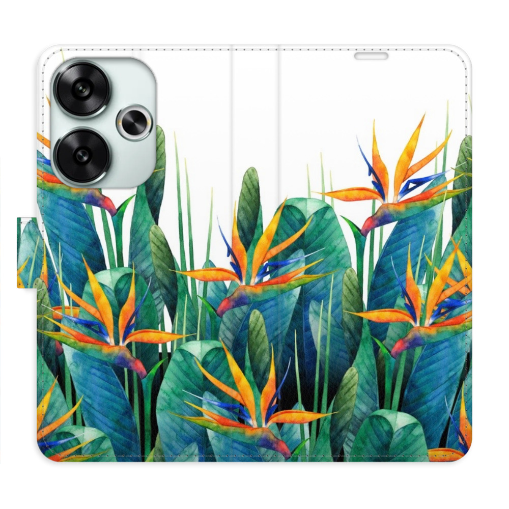 Knížkové flip pouzdro iSaprio s kapsičkami na karty - Exotic Flowers 02 - Xiaomi Poco F6 (Flip knížkové pouzdro, kryt, obal iSaprio s kapsičkami na karty a motivem - Exotic Flowers 02 - Xiaomi Poco F6)