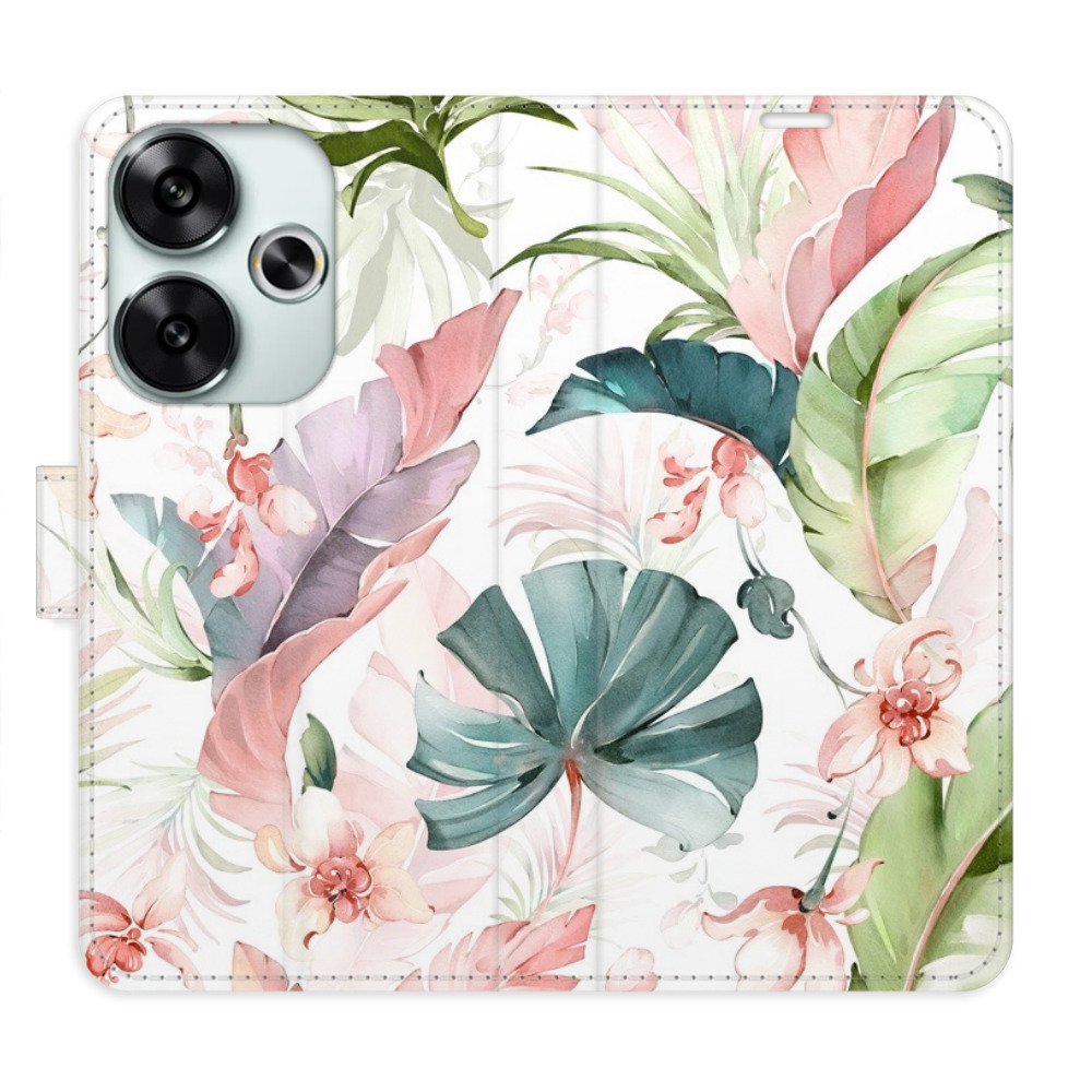 Knížkové flip pouzdro iSaprio s kapsičkami na karty - Flower Pattern 07 - Xiaomi Poco F6 (Flip knížkové pouzdro, kryt, obal iSaprio s kapsičkami na karty a motivem - Flower Pattern 07 - Xiaomi Poco F6)