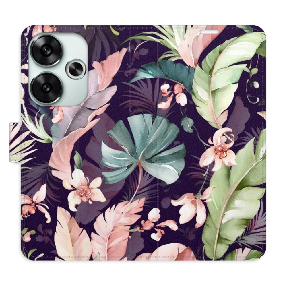 Knížkové flip pouzdro iSaprio s kapsičkami na karty - Flower Pattern 08 - Xiaomi Poco F6 (Flip knížkové pouzdro, kryt, obal iSaprio s kapsičkami na karty a motivem - Flower Pattern 08 - Xiaomi Poco F6)