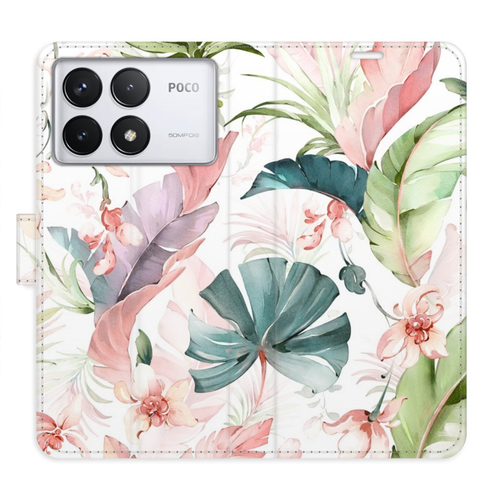 Knížkové flip pouzdro iSaprio s kapsičkami na karty - Flower Pattern 07 - Xiaomi Poco F6 Pro (Flip knížkové pouzdro, kryt, obal iSaprio s kapsičkami na karty a motivem - Flower Pattern 07 - Xiaomi Poco F6 Pro)