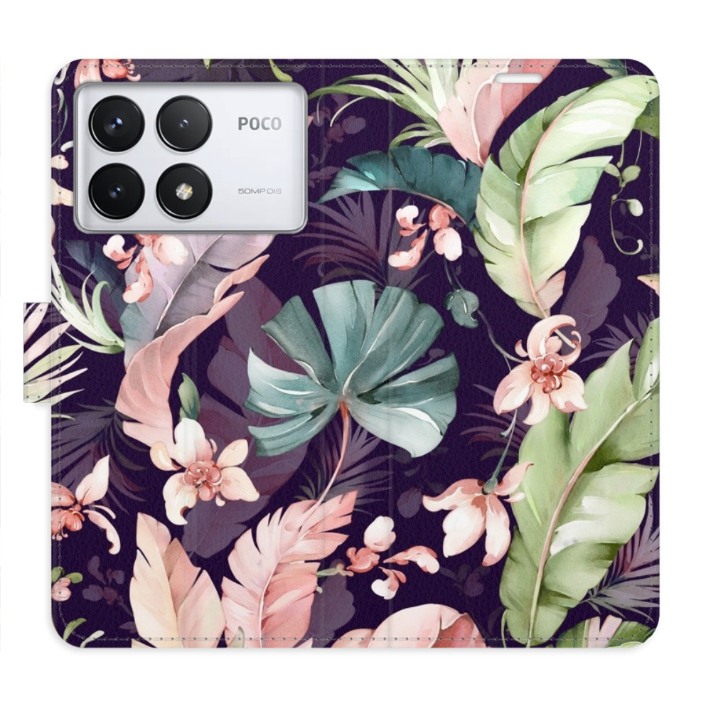 Knížkové flip pouzdro iSaprio s kapsičkami na karty - Flower Pattern 08 - Xiaomi Poco F6 Pro (Flip knížkové pouzdro, kryt, obal iSaprio s kapsičkami na karty a motivem - Flower Pattern 08 - Xiaomi Poco F6 Pro)